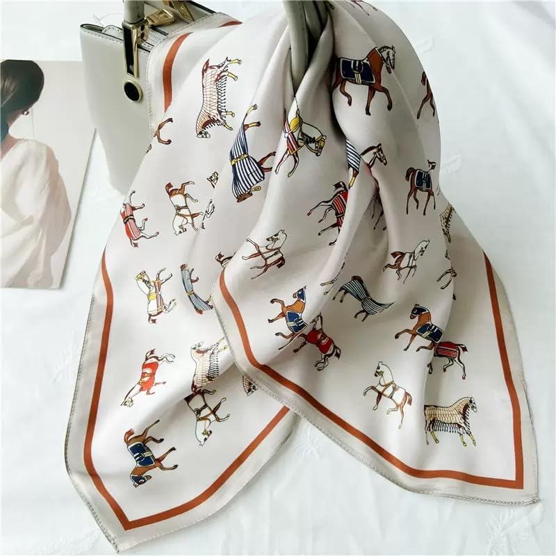 ANDANTINO 100% Pure Mulberry Silk Small Square Scarves -21'' x 21''- Digital Printed Neckerchief –Women Men Lightweight Scarf - Image 5