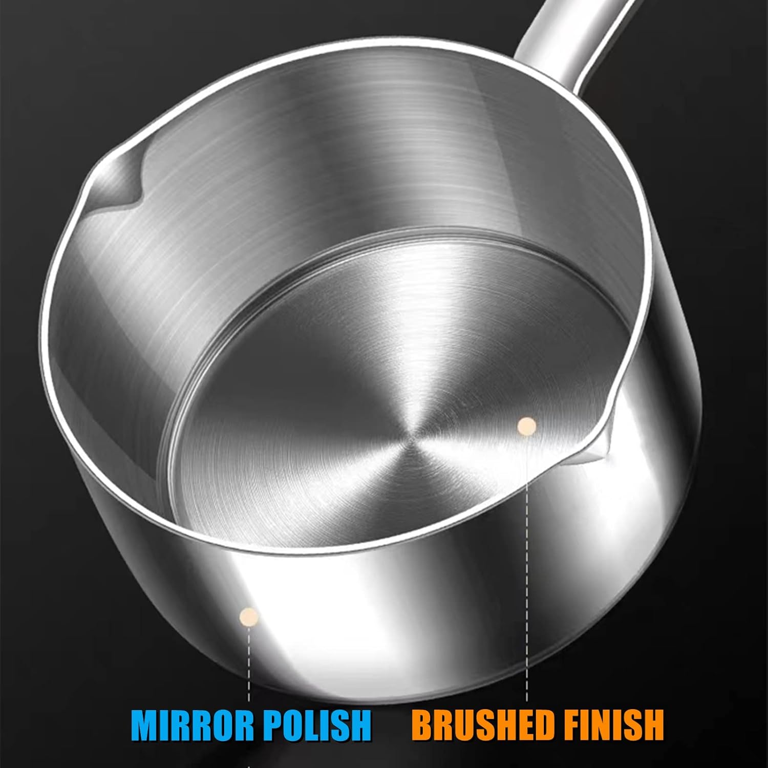 Butter Warmer Pot, Small Sauce Pan, Thick 3-PLY Heavy Duty Stainless Steel Cooking Pot for Milk, Coffee, and Melting Chocolate, 0.5-Quart - Image 5