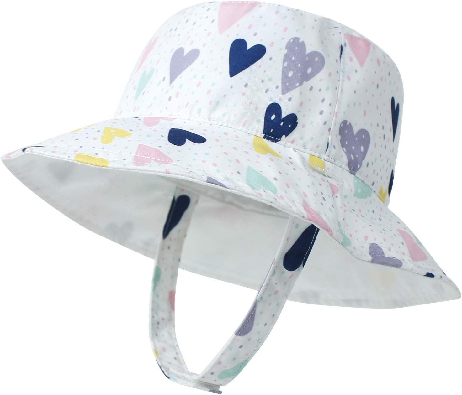 LAPI.ZAPI Baby Sun Hat Print Pattern Kids Boy Girls hat UPF 50+ Sun Protection Beach Bucket Hat Wide Brim