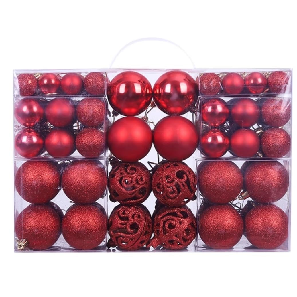 Bolas Arbol de Navidad Juego De Adornos Bolas Navidad Irrompibles 100 Piezas, Decoraciones para Árboles para Fiestas Bodas Navideñas Decoración de Temporada(A)