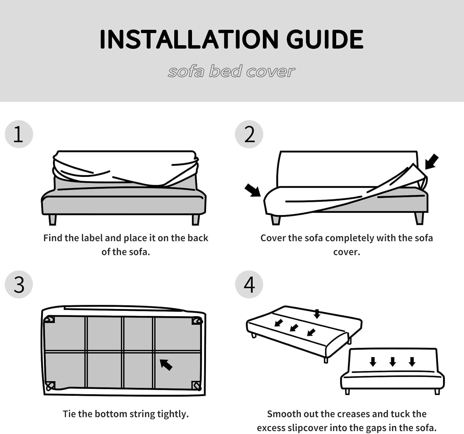 Funda para futón, funda elástica para sofá cama plegable, diseño inferior elástico