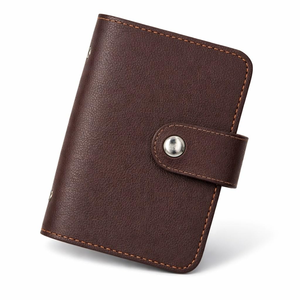 stealodeal 28 Slot Brown PU Leather Business ATM/Credit/Debit Card Holder for Men and Women-picture-6