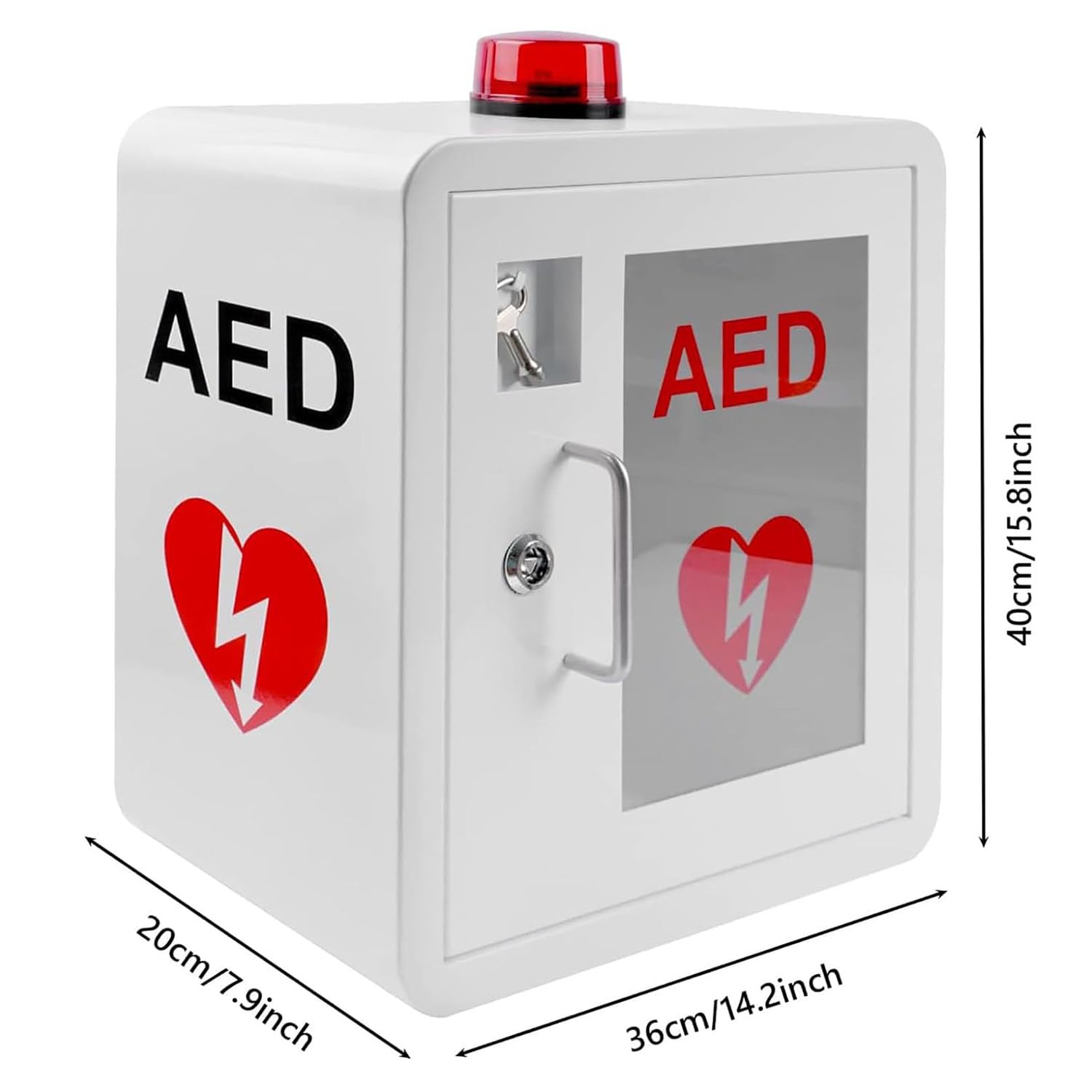 Armadietto Defibrillatore Dae Con Scatola Allarme Defibrillazione Cardiaca In Acciaio A Parete, Armadietto Defibrillatore Dae Con Luce Stroboscopica Di Emergenza Allarme