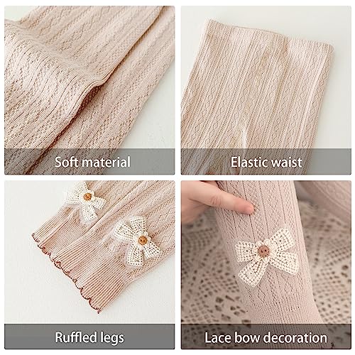 Girls Leggings for Little Girls, 2 Pack Toddler Girl Pants Leggings for Baby Tights Knitted Multi-Colors 2-9 Years3