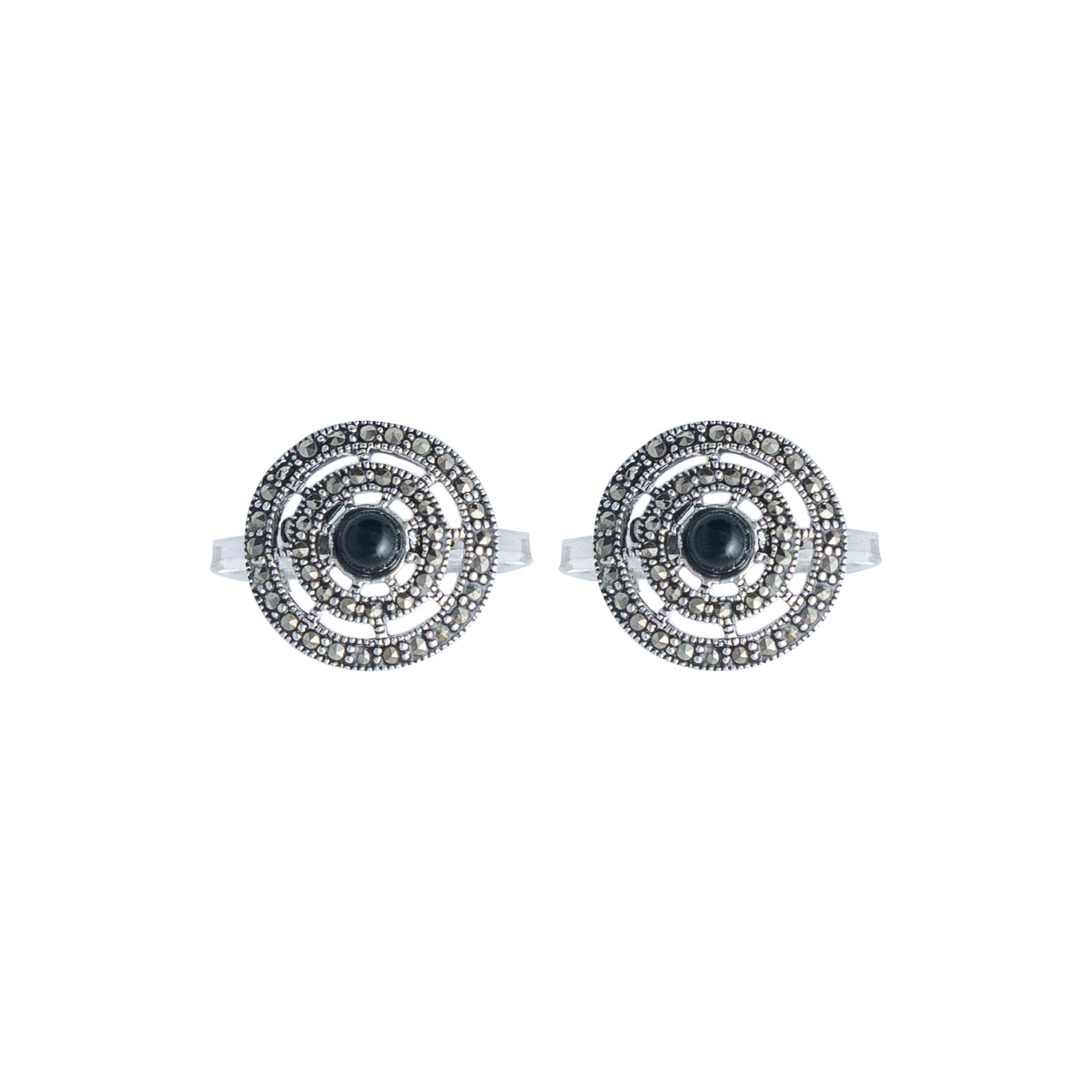 tvisva jewels Sterling Silver Adjustable Toe Rings for Women & Girls | Oxidized Circular Design with Black Stone-picture-20