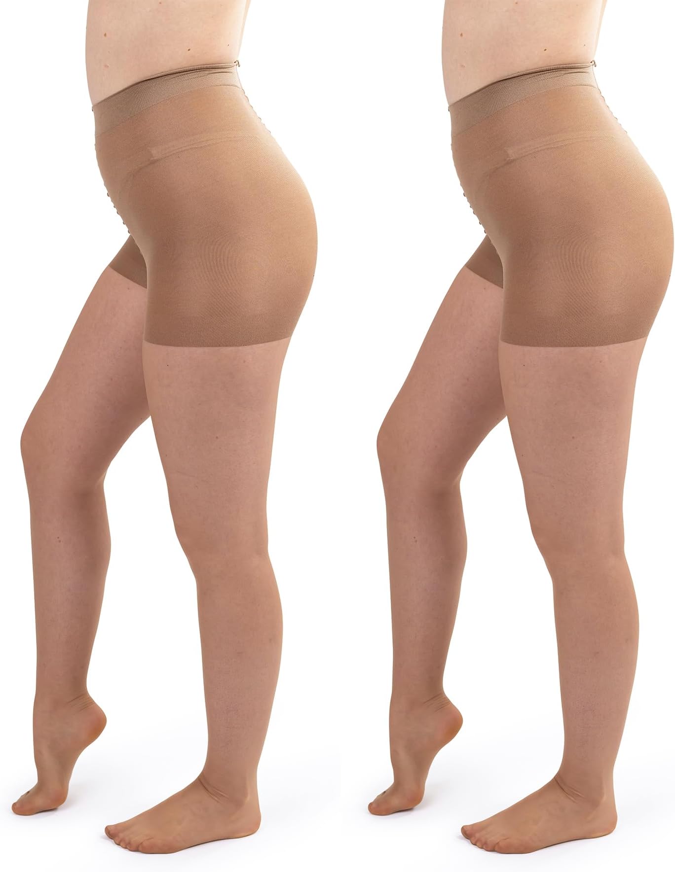 Control Top Pantyhose for Women, 2 Pack | Run-Resistant Sheer Stockings | Comfortable, Durable Tights
