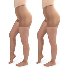 Control Top Pantyhose for Women, 12D Sheer Stockings, Run-Resistant Tights
