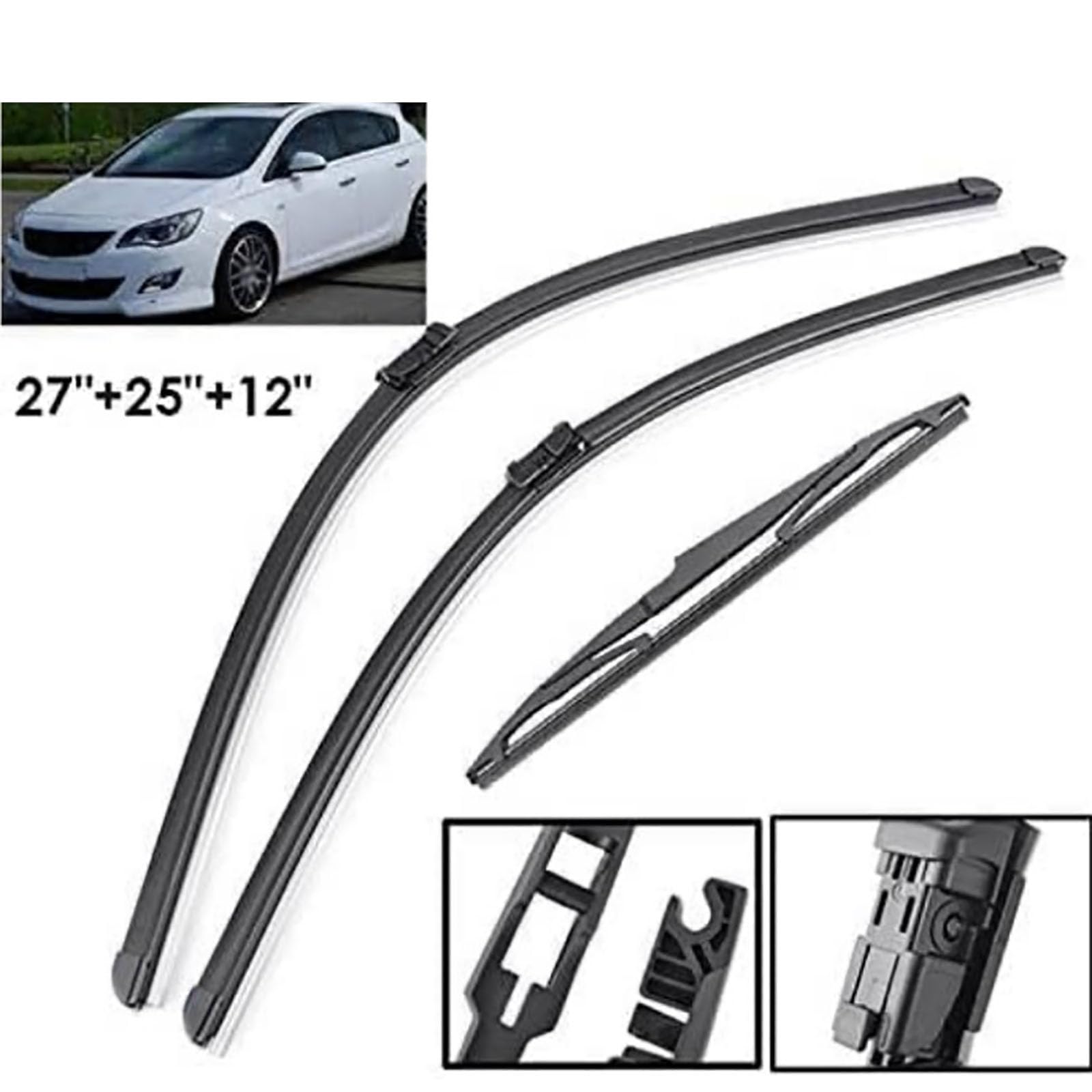 Do Opel Astra J 2009-2015 GTC 2011-2016, pióra wycieraczek do przedniej i tylnej szyby przedniej, tuning wycieraczek, zestaw zapasowych akcesoriów zewnętrznych