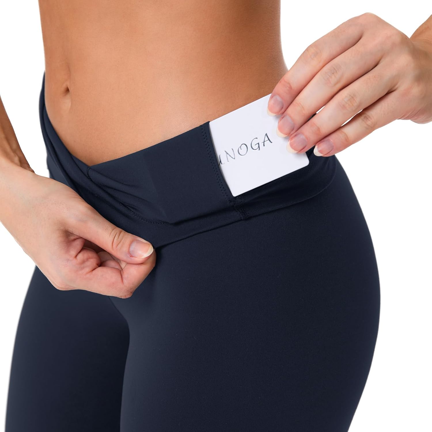 YUNOGA Women's High Waisted Leggings 25“ Inseam - Tummy Control Workout Leggings with Inner Pocket Buttery Soft Yoga Pants - Image 4