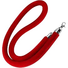 10 Ft Twisted Rope - Safety Crowd Control Barrier for EventsHotelsCelebrationsHospitalsBanks - Red Queue Ropet for Red Carpet and Queue Management
