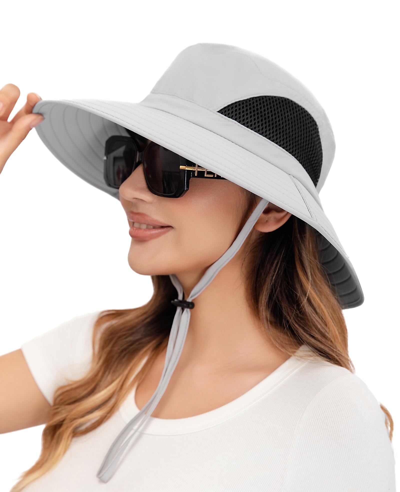 KMUTZENS Sombrero Pescador Hombre Mujer Verano ala Ancha Protección UV Gorro para Senderismo, Playa, Safari, Aventura, Jardinero