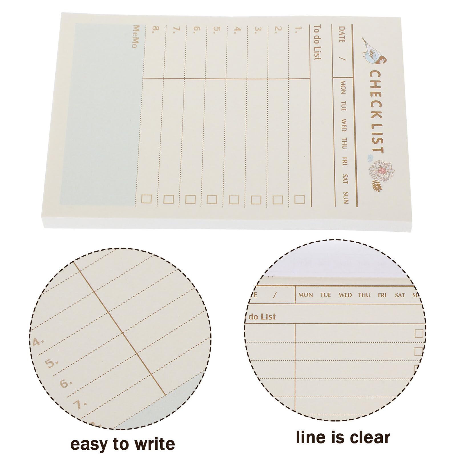 5 Pièces Bloc-notes Adhésifs Petit Format Mémo Autocollant Portable pour To-do List et Rappels Quotidiens Carnet Écriture Pratique pour Bureau et Étudiants