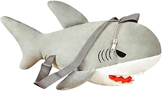 サメのぬいぐるみ - 子ども用かわいいサメのぬいぐるみバッグ 学生向けおしゃれな通学リュック ソフトな幼稚園デコレーション | のリュックサック 子供用スクールバッグ人形 幼稚園児や子供たち、大人、男の子と女の子に適した柔らかい動物型スクールバッグ