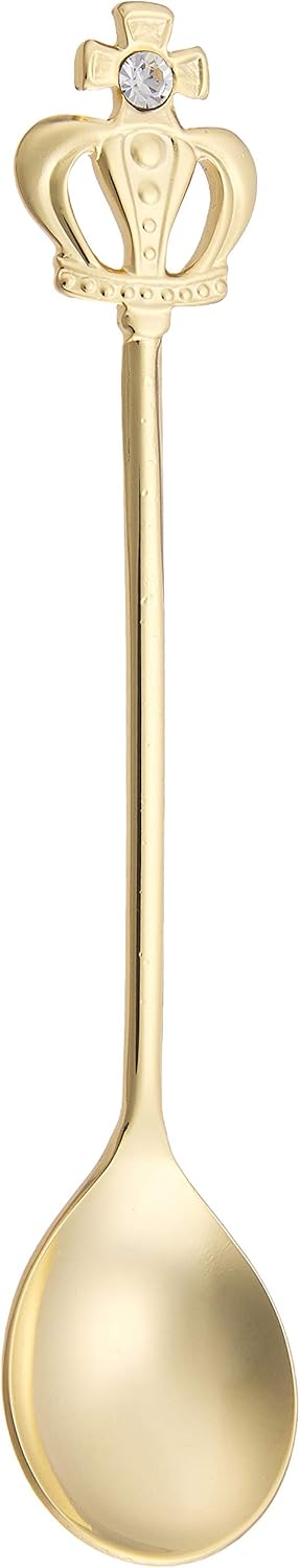 Nagao Royal Crown Coffee Spoon, Gold Plated, Set of 6, Made in Japan
