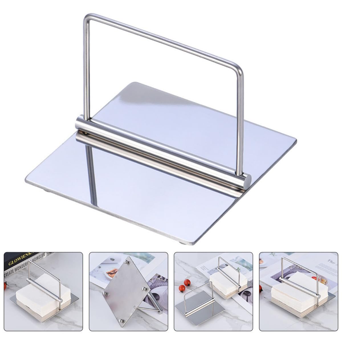Soporte y para Acero Inoxidable Moderno Servilletas de o Resistente, Diseño Atractivo y Funcional Fiestas en para Hotel Mesa de Postres