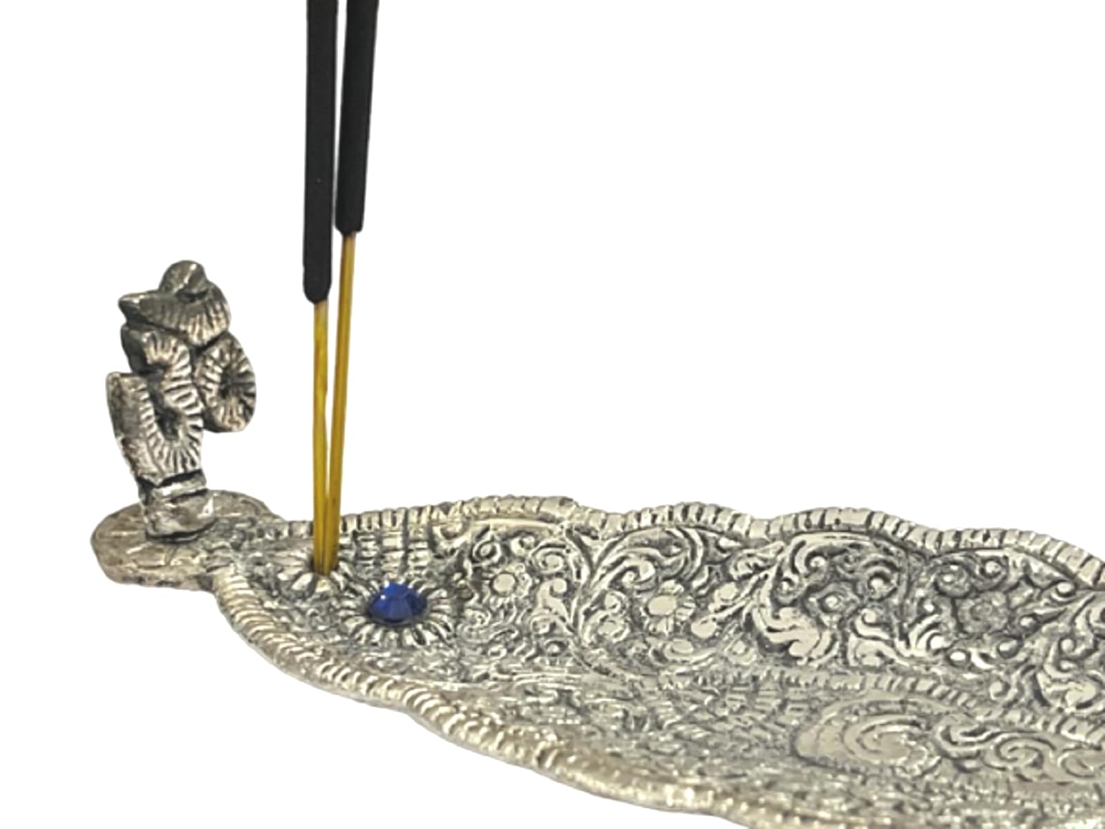 numeroastro agarbatti Stand | Incense Stick Holder with Om Sign (22 Cms) (1 Pc), Standard, Silver