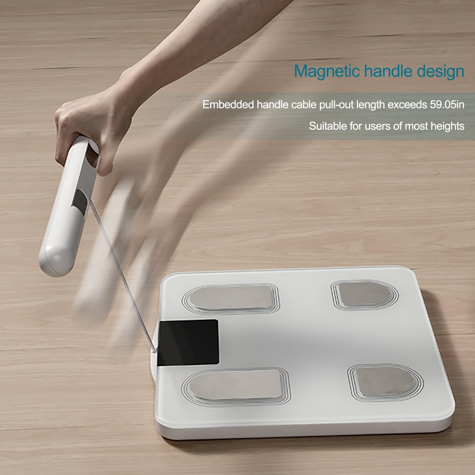 Bascula de Baño Electrónica, Bluetooth Inteligente con Aplicación, 45 Indicadores de Salud, Báscula Inteligente de Alta Medición Precisa, báscula Inteligente(White)