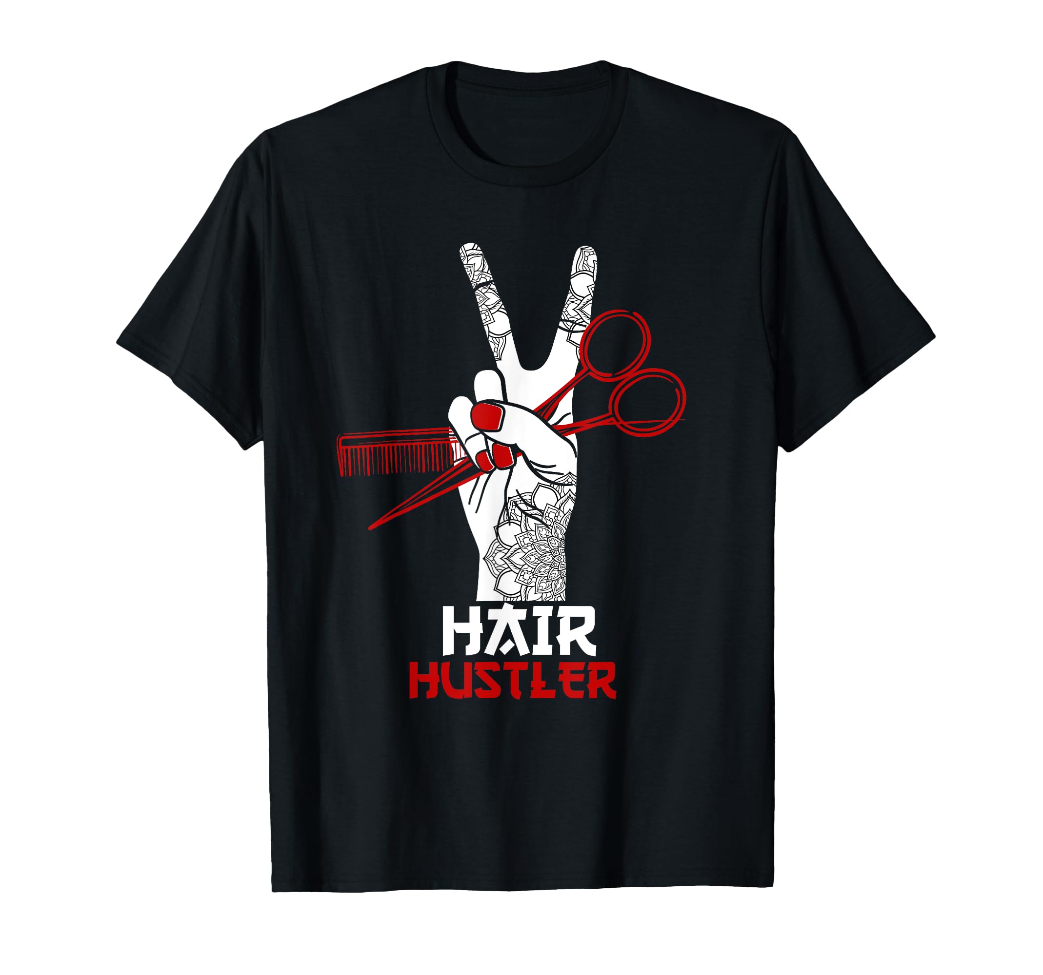 Hair Hustler Barber Hair Stylist Hairdresser T-Shirt, Black
