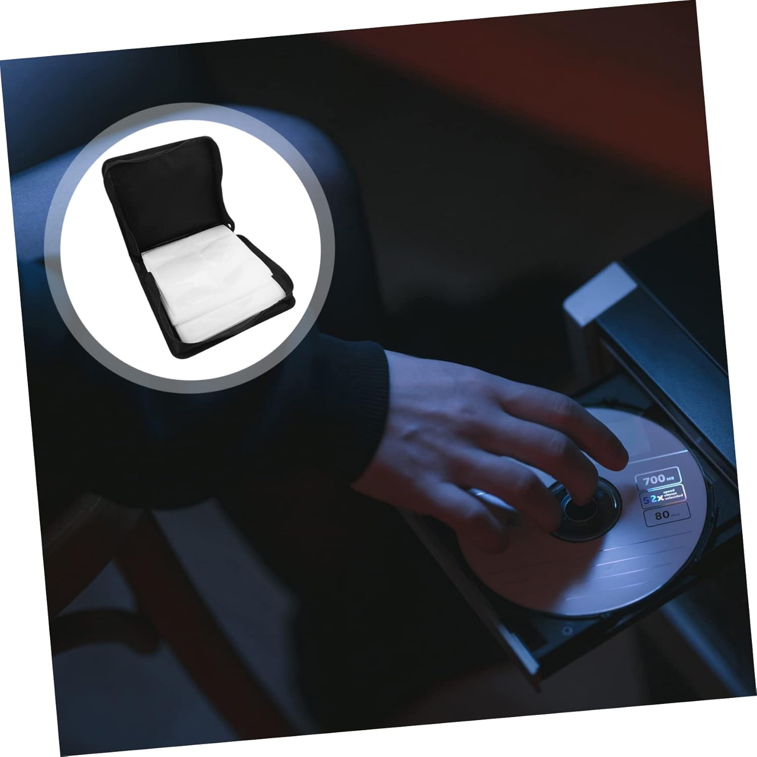 200 Pieces Cd Storage Bag Large Capacity Pu Case for Travel Red Cd Pouch Storage Large Travel Pouch