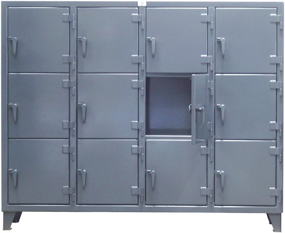 Strong Hold Products 75-18-3TMT Dark Gray 12 Door Mini Tier Locker, 12 gauge, 82" Width x 18" Diameter x 62" Height