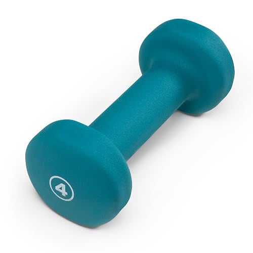 Marcy Colored Neoprene Dumbbell (Sold in Singles or Set) Hand Weights, Exercise Free Weights for Home Gym - D. Forest Green - 4lb - Single - 4 lb