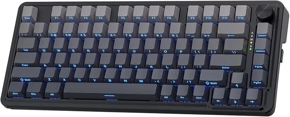 Redragon K673SP 75% Wireless Gasket RGB Gaming Keyboard, 3 Mode 81 Keys PBT Compact Mechanical Keyboard, Dedicated Button Control and 5-Layer Noise Cancellation, Linear Switch