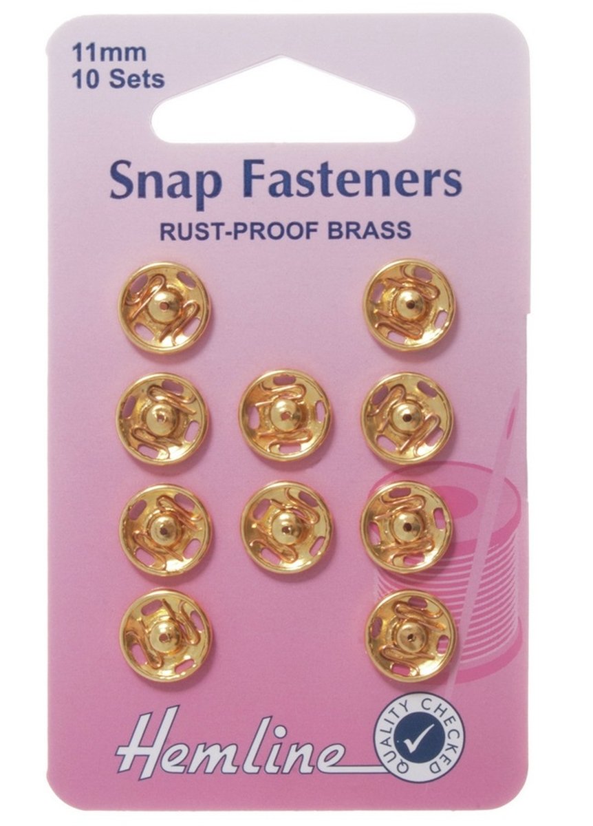 Hemline Gold Snap Fastener 11Mm