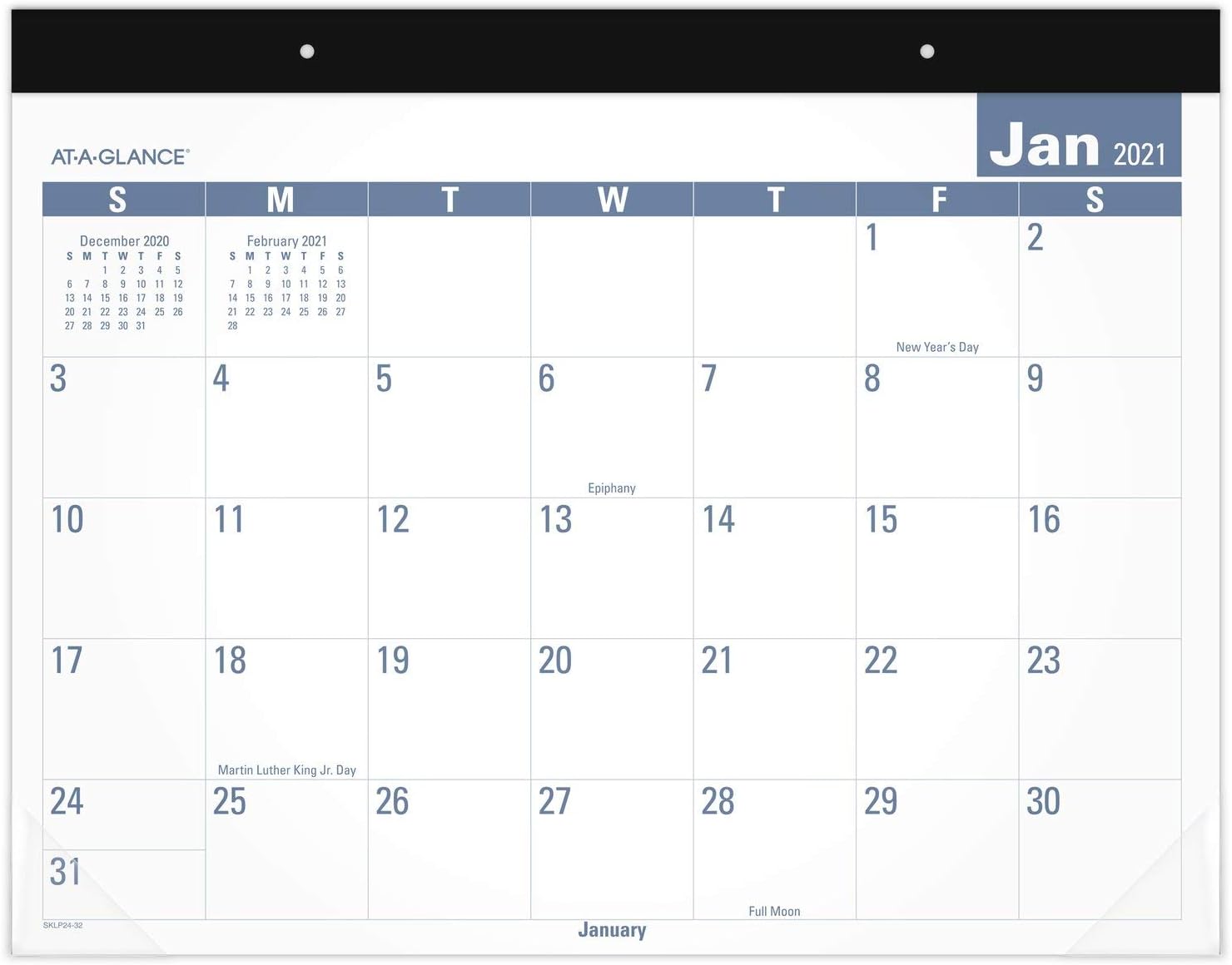 2021 Desk Calendar by AT-A-GLANCE, Monthly Desk Pad, 21-3/4" x 17", Standard, Easy to Read (SKLP243221)