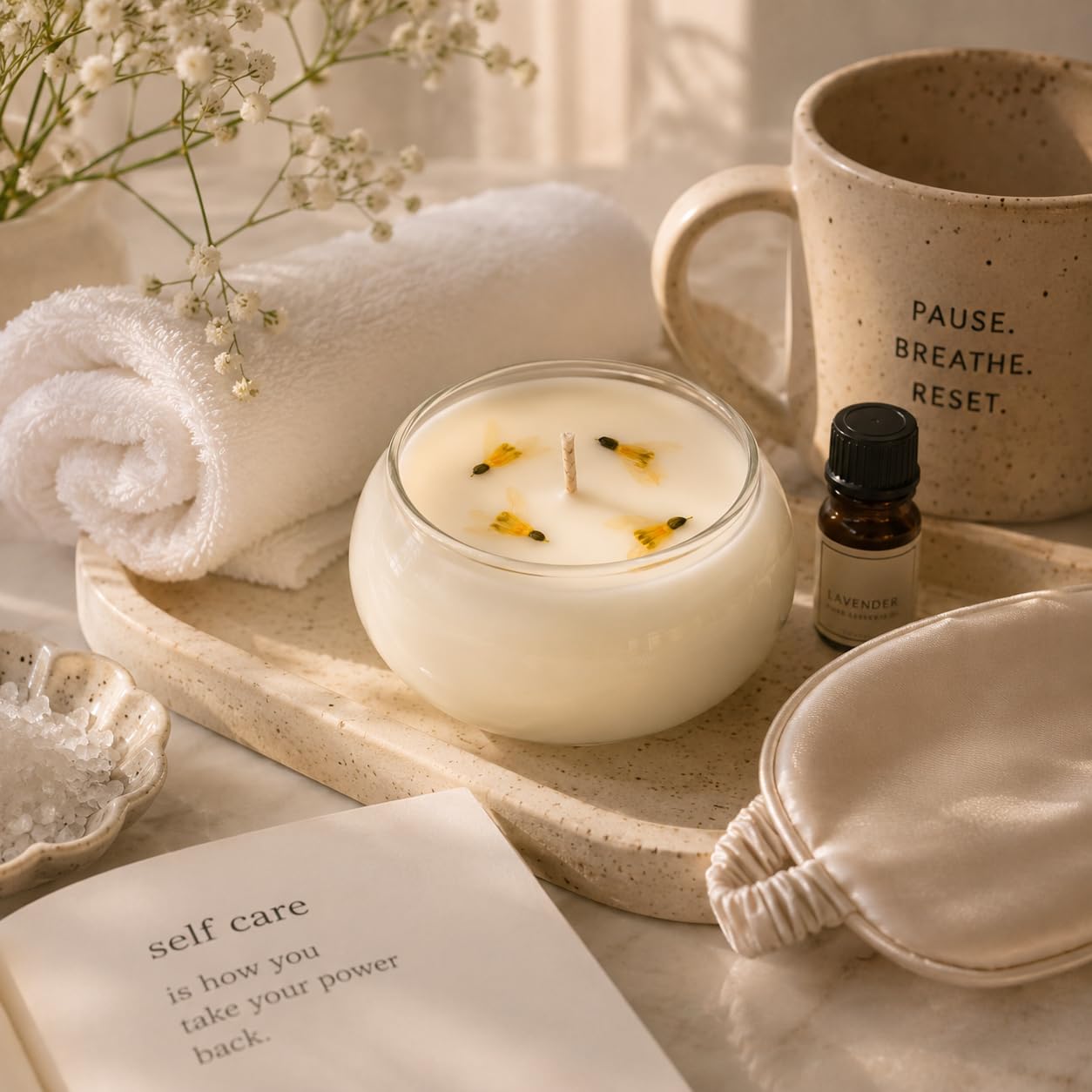 Clachaig Candles White Handpoured Snowdrop Scented Bowl Candle