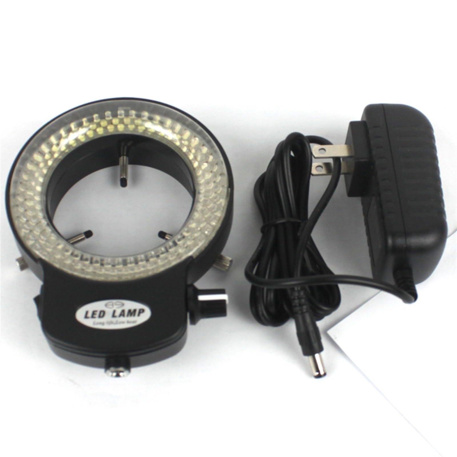 Luce ad anello a 144 LED regolabile per l'industria Video Stereo Microscopio Lente Ingrandimento della fotocamera (144 LED nero)