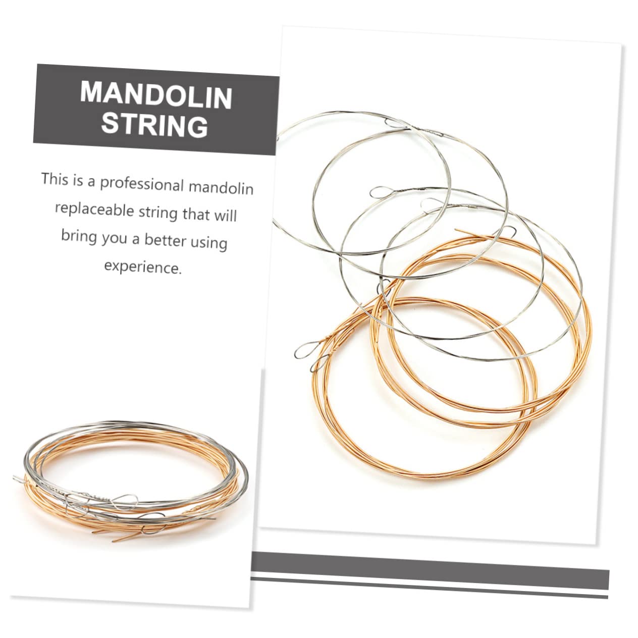Toyvian 32pezzi Corde Per Mandolino Acciaio Per Strumenti Musicali Suono e Trasparente Facili Da Sostituire Accessori Per Musicisti Professionisti