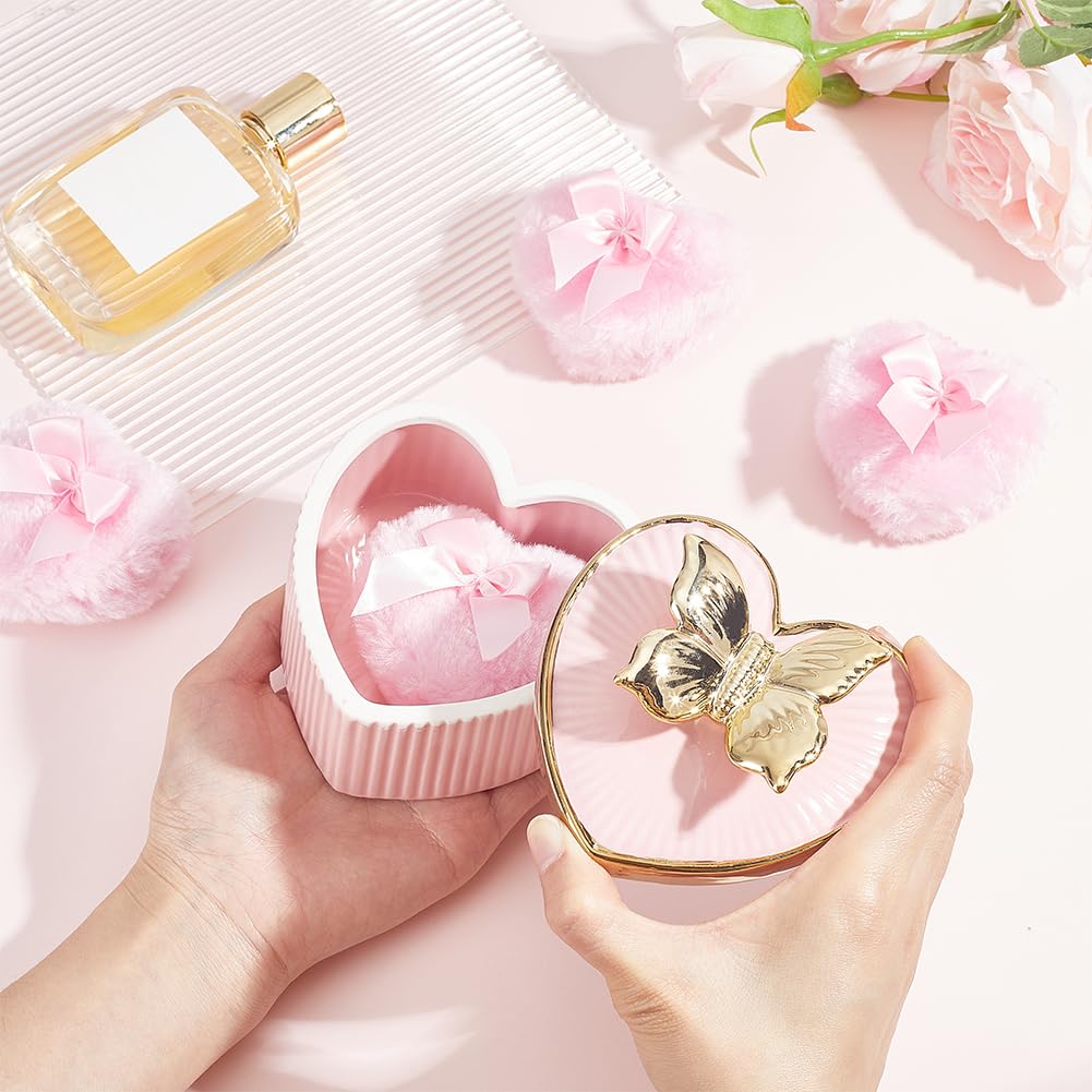 1 spugnetta grande per il corpo e contenitore regalo di San Valentino con custodia in cristallo morbido lavabile riutilizzabile velluto viso corpo glitter bagnato asciutto trucco
