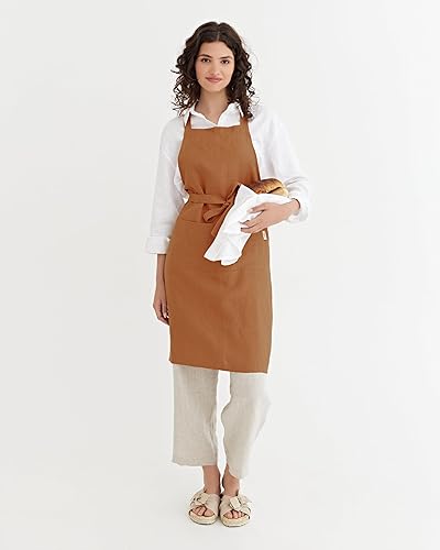 Miniatura 6 de MagicLinen 100% Linen Apron - Cooking, Gardening, Grilling, Painting Apron with Pockets - Perfect for Women and Men