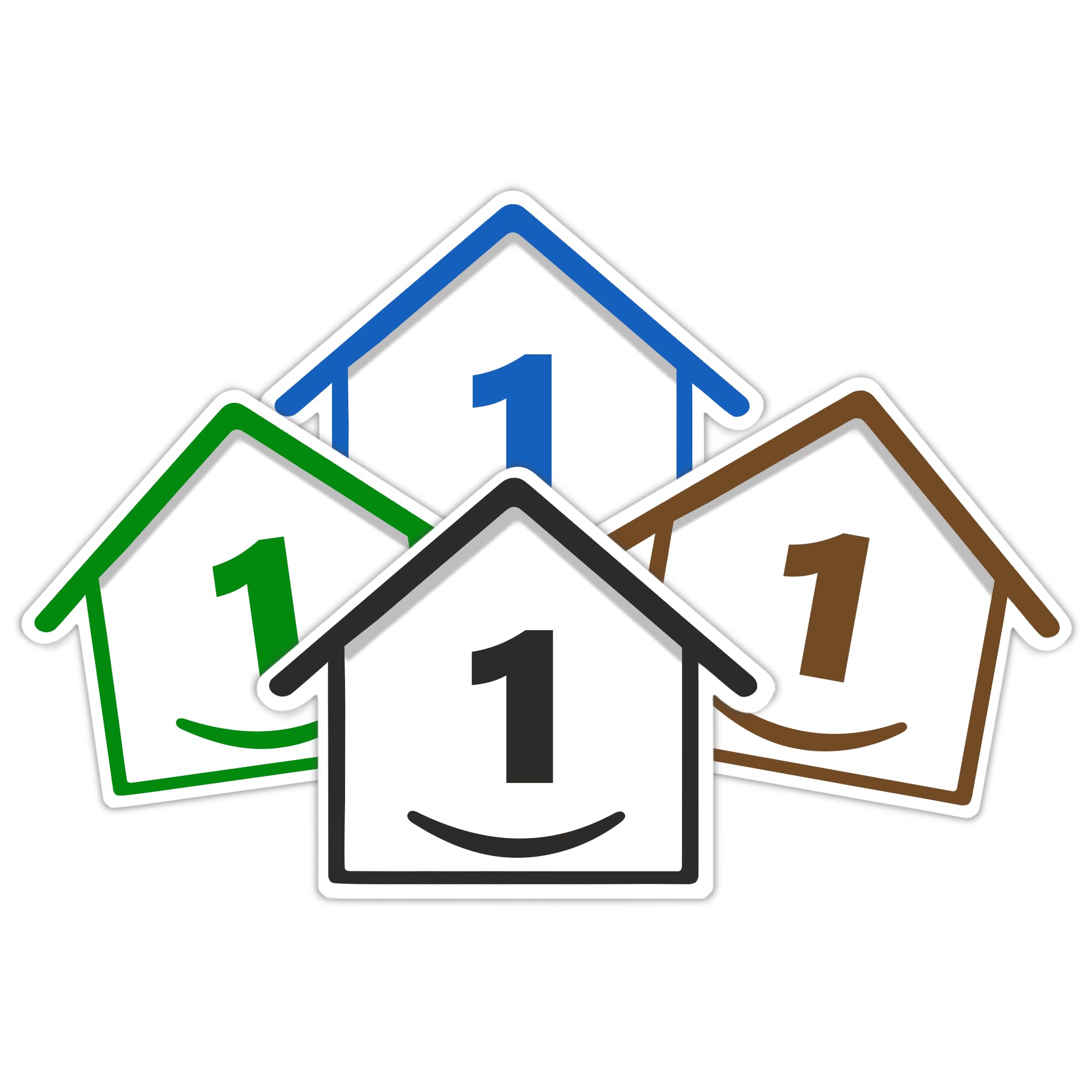 4 x Bin Numbers for Wheelie Bins, 1-99, 15cm ‘Happy House’ Colour Design Dustbin Stickers, Easy Application Stick On Number Stickers - Weatherproof Self Adhesive Vinyl – Blue, Black, Green, Brown (25) — view 46