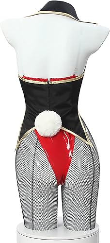 Miniatura 2 de FCCAM - Disfraz de conejo rojo para adultos, Yumeko Jabami, traje de conejito con orejas de conejo