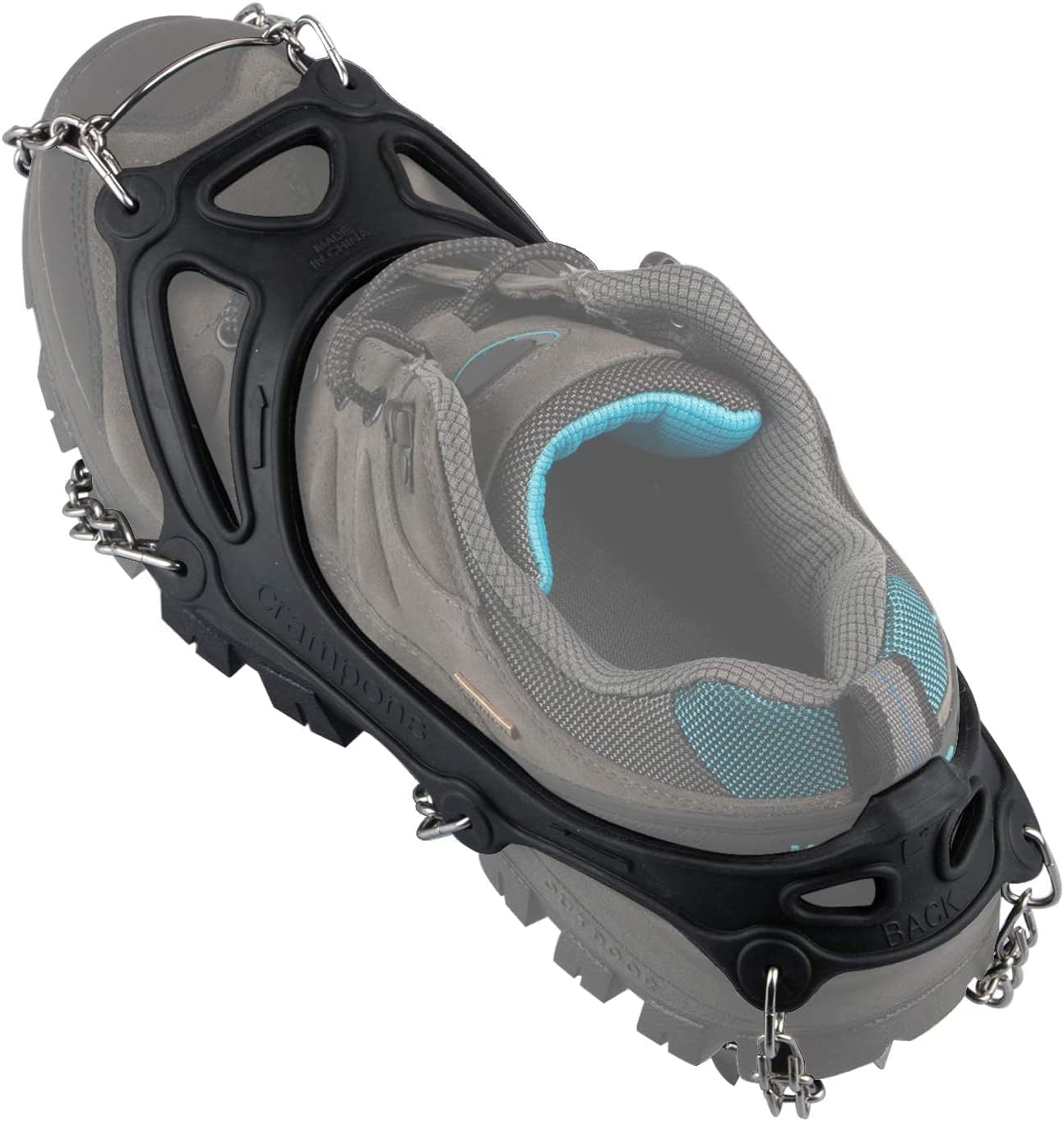 Crampons Traction Cleats Ice Snow Grips - 19 Spikes for Walking, Jogging, Climbing Hiking Anti-Slip Stainless Steel Spikes,Microspikes for Fishing Walking Mountaineering : Sports & Outdoors