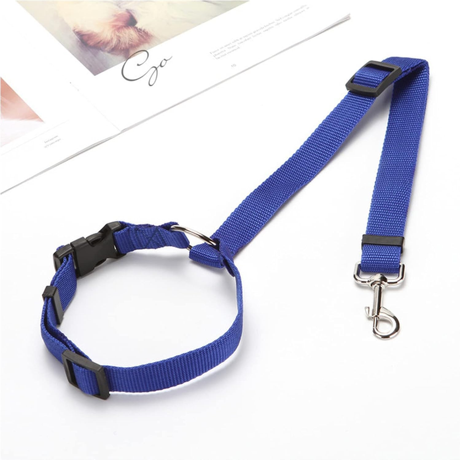 Adjustable Nylon Dog Seat Belt Comfortable Car Headrest Restraint Design Vehicle Seatbelts Pet Leash(Blue)