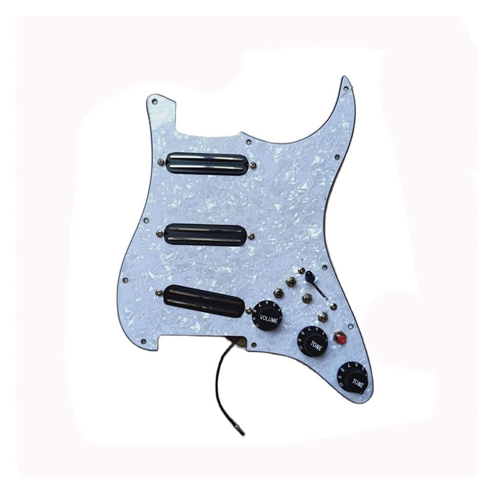 Wnwn White/Black For St Pearl Pickguard Prewired Sss Single Coil Pickups Loaded Pickguard
