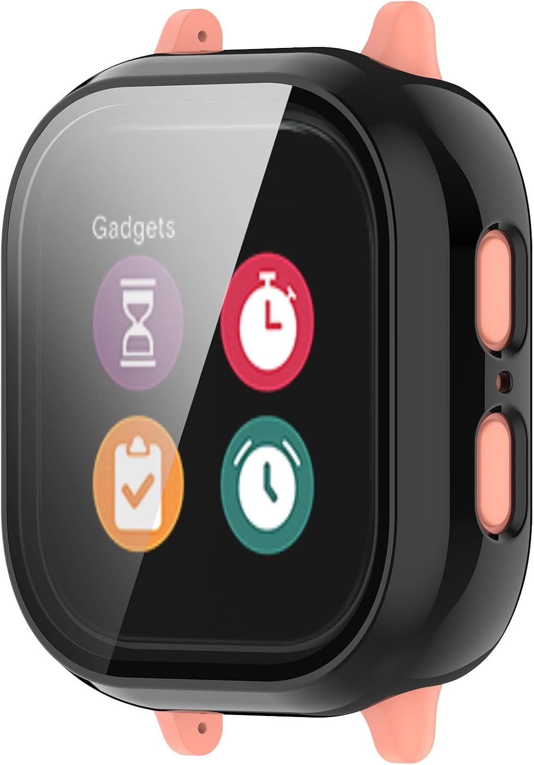 Screen Protector Case Compatible with Gizmo Watch 2 for Kids, Full Coverage Hard PC Plated Bumper Cover Protective Cases Frame Tempered Glass Screen Protector for Gizmo Watch 2 Boys Girls (Black) image 2