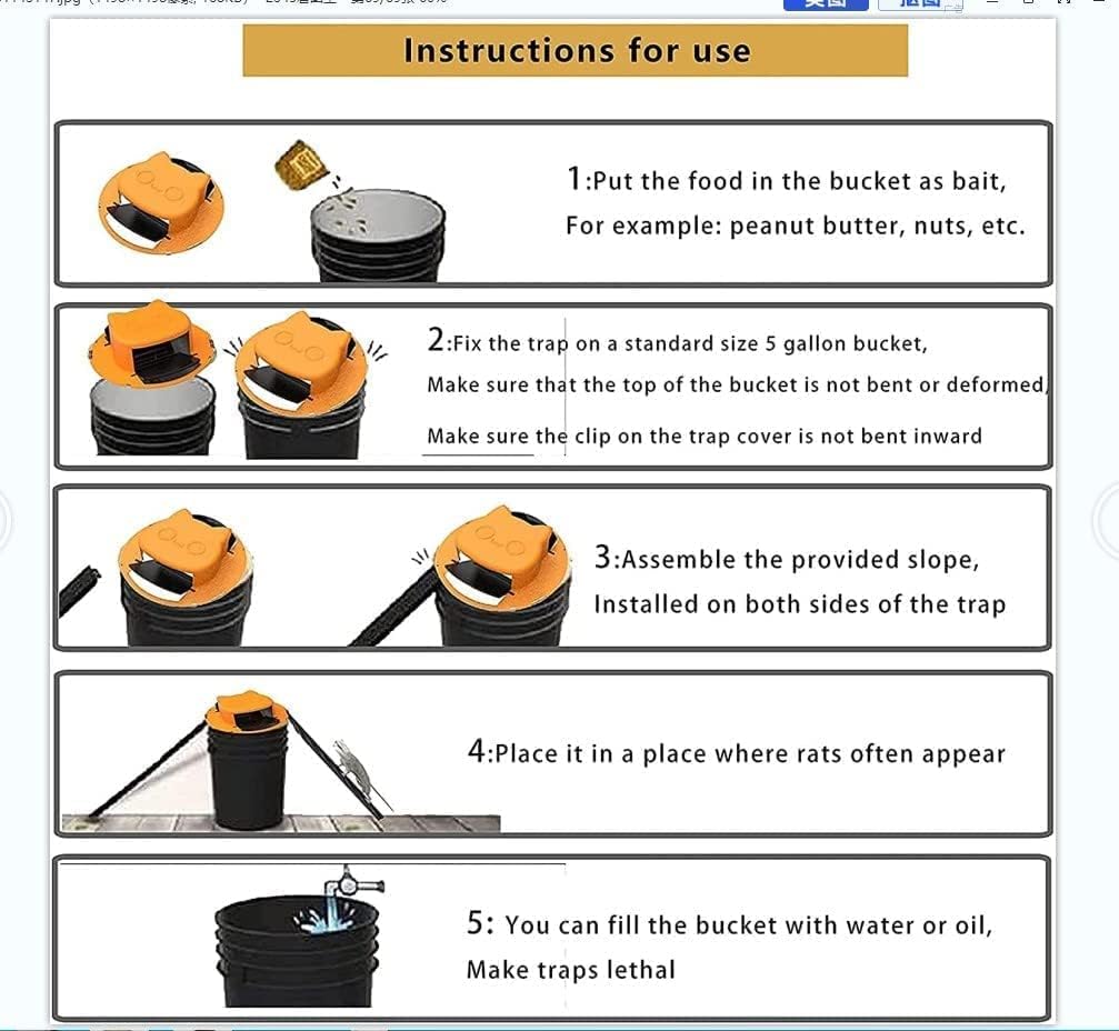 CATIIOR Mouse Trap, Mouse Traps Indoor 1/2 Packs Bucket Lid Mouse/Rat Trap Indoor/Outdoors Mouse Trap Automatically Reset Door Style, Rat Traps Outdoors Indoor House Chipmunk Trap (2), Yellow