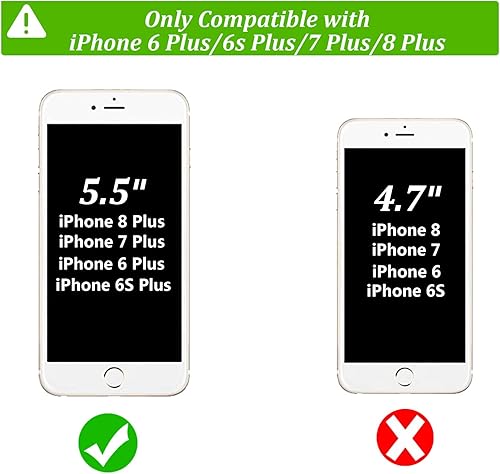 Miniatura 4 de Funda diseñada para iPhone 8 PlusiPhone 7 Plus, funda de piel sintética con soporte en relieve de mariposa, ranuras para tarjetas, correa de muñeca