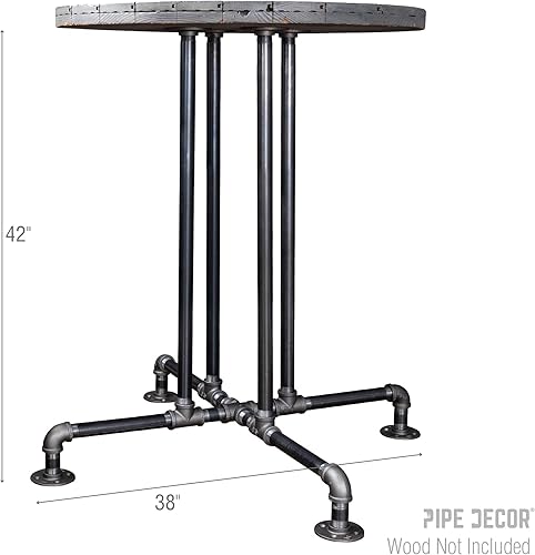 Miniatura 2 de PIPE DECOR Patas de mesa de altura de barra, patas de tubería de plomería de estilo industrial para pubs, restaurantes, cueva de hombre o cocina,
