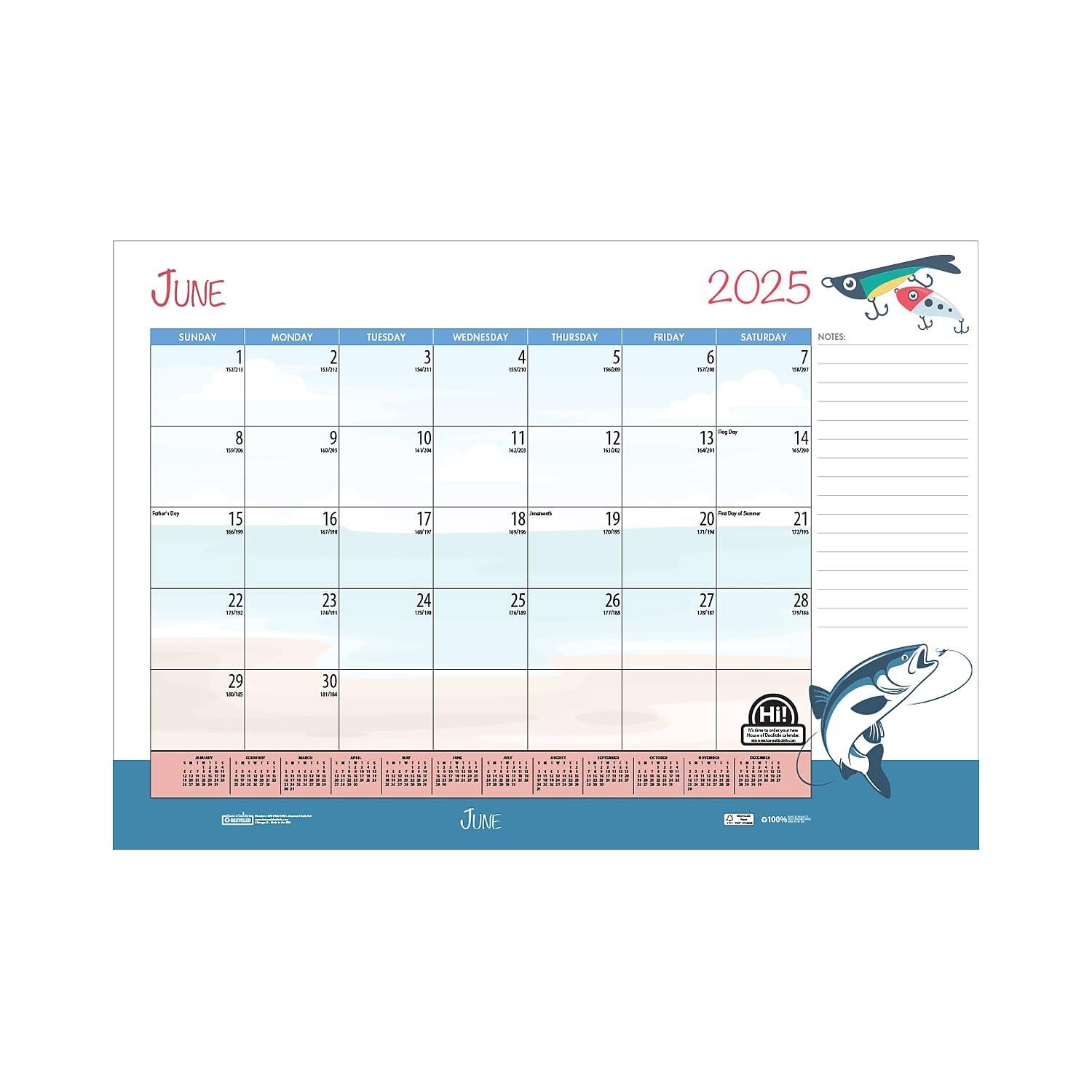2024–2025 House of Doolittle saisonale Feiertagsdarstellungen, 55,9 x 43,2 cm, akademischer Monats-Schreibtischunterlage, Kalender (1395–25)