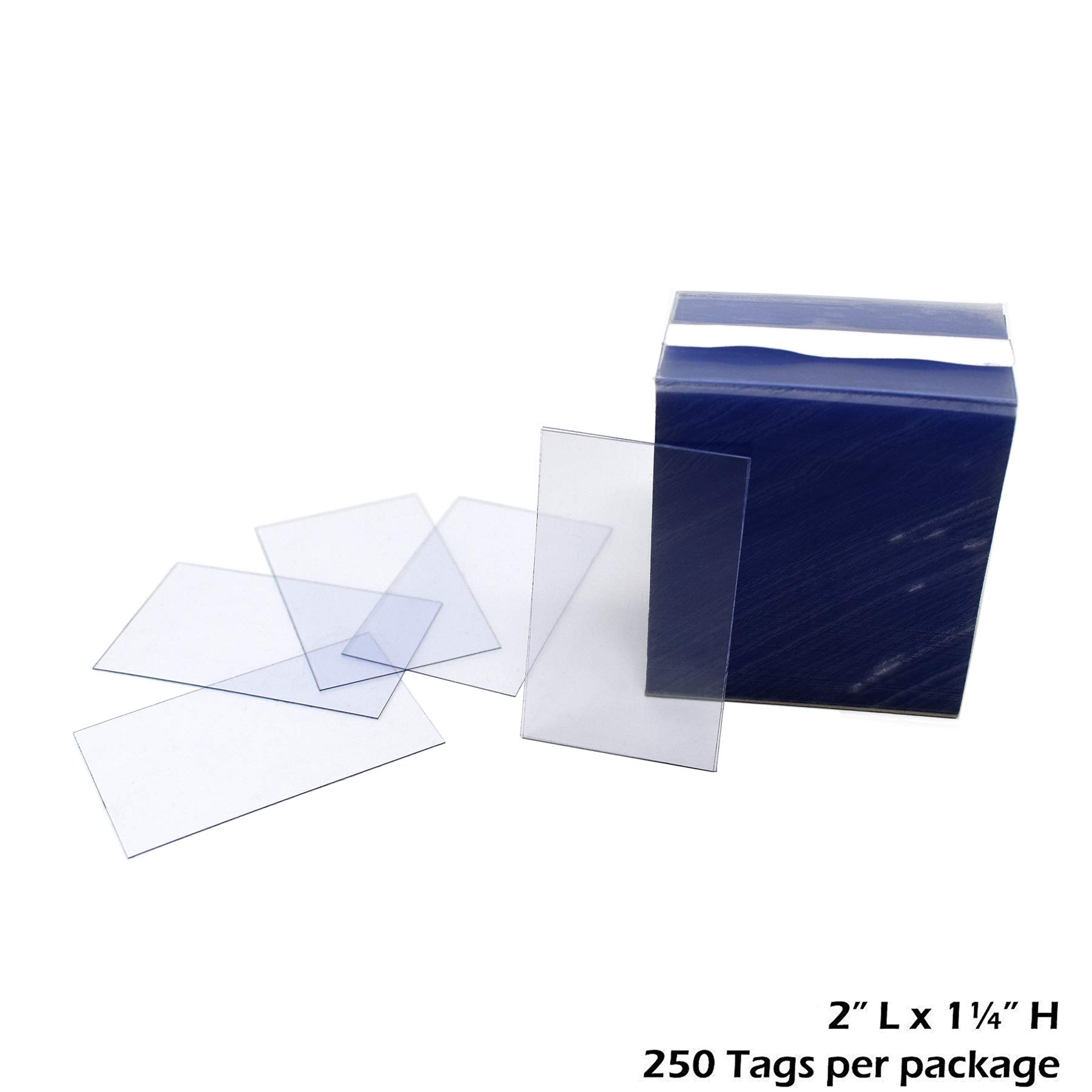 1.25" x 2" Clear Plastic Tags, Shelf Label Holders - 500 Pack