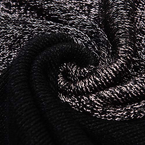 Image of Women's Elegant Knitted Shawl Poncho with Fringed V-Neck Striped Sweater Pullover Cape Gifts for Women Mom