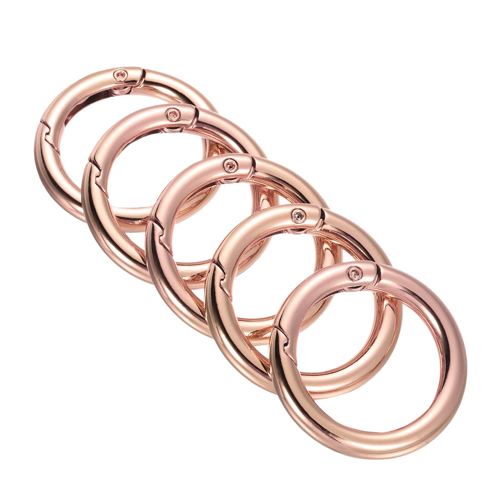 Anillos de resorte PATIKIL para evitar la pérdida de llaves con mosquetón redondo de zinc