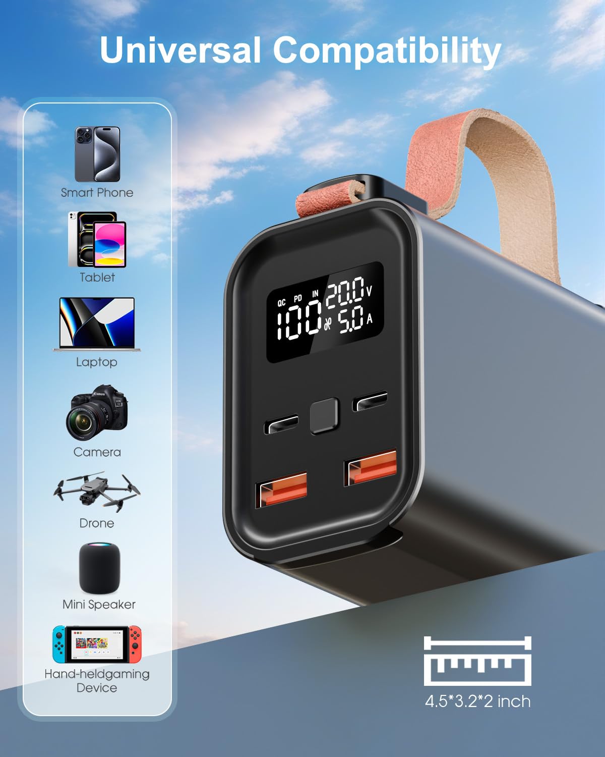 50000mAh 140W Power Bank USB C PD3.1 QC4.0 Schnelles Aufladen,Große Kapazität Externer Handyakku mit LED Display,4 Ports Tragbares Ladegerät für Tablet Camping Phones