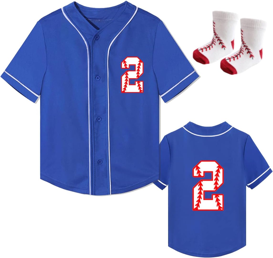 Yuji Itadori Toddler Kids 2nd Baseball Birthday Shirt with Socks Boy Girl Short Sleeve Baseball Jersey Number Outfit T-Shirts
