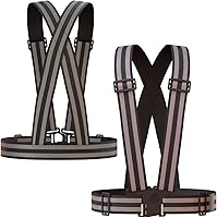 Vista 1 de Reflective Vest (2 Pack) Lightweight, Adjustable & Elastic Safety & High Visibility for Running, Jogging, Walking, Cycling