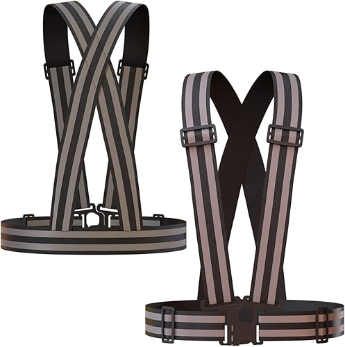 Reflective Vest (2 Pack) Lightweight, Adjustable & Elastic Safety & High Visibility for Running, Jogging, Walking, Cycling